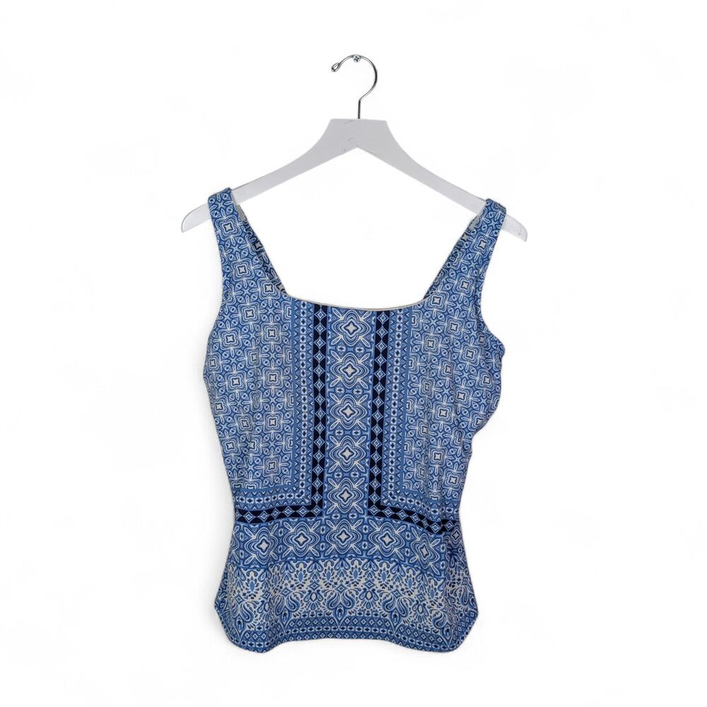 LANDS' END 12DD-Cup Square Neck Underwire Tankini Swim Top